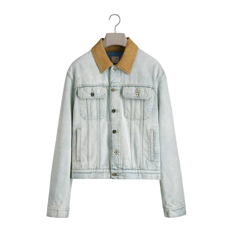 dior corduroy collar denim jacket